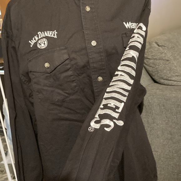 Wrangler black Jack Daniels button up shirt size XL/ XG/TG . - Picture 5 of 9